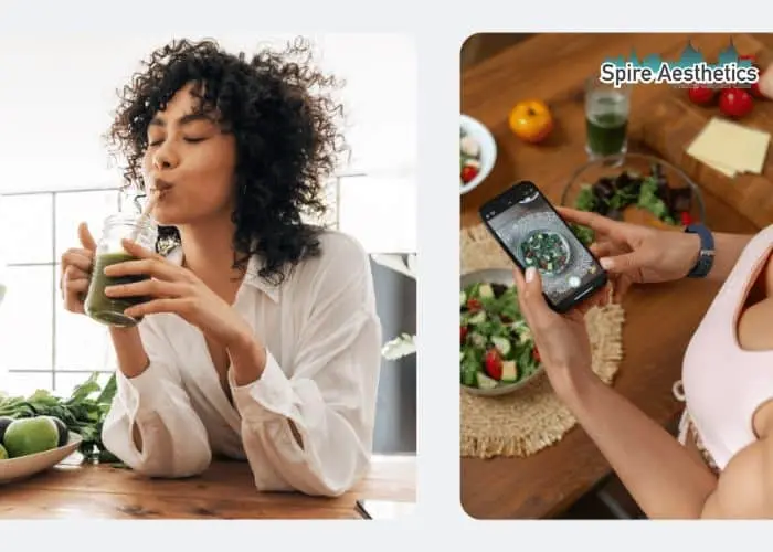 Image of woman looking into her diet and fat freezing Harlow to improve her health