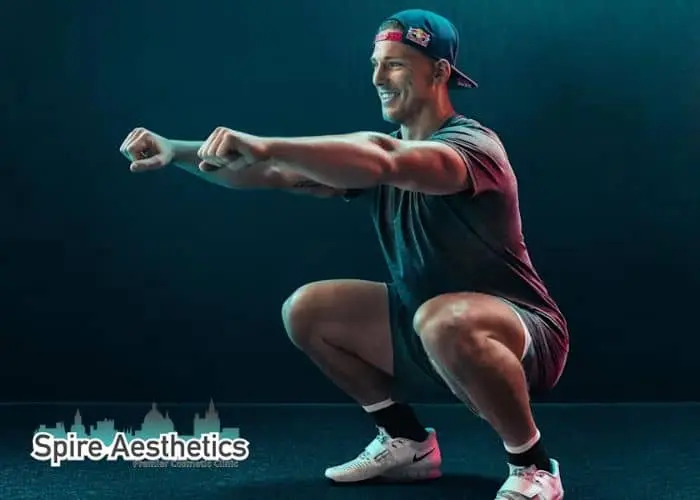 Image of man build leg muscle Harlow through exercise